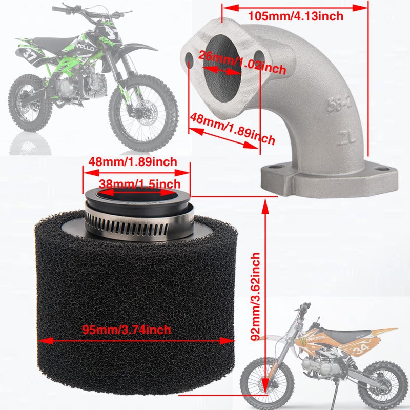 LIYYOO VM22 26m Carburetor with Air Filter Intake Compatible with Pipe Pit Dirt Bike Motorcycle 110cc 125cc 140cc Lifan YX Zongshen Pit Dirt Bike CRF70 XR50 KLX BBR Apollo Thumpstar Braaap Atomic DHZ SSR - Image 5